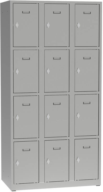 Casier Métal 12 portes Cadenas 900 x 500 x 1800 mm Gris