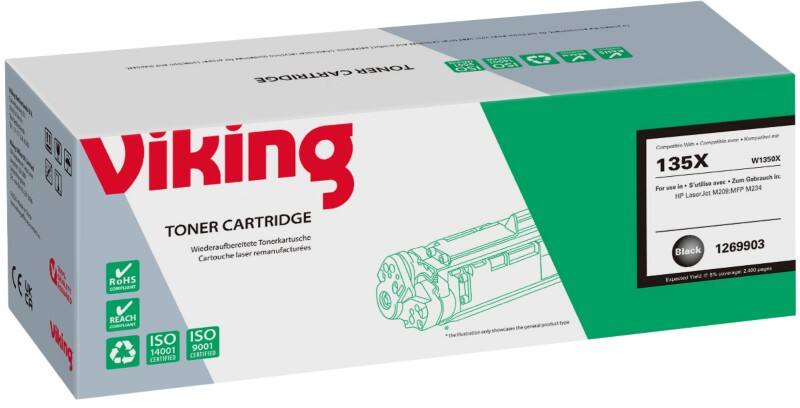 Viking 135X Compatibel HP Tonercartridge W1350X Zwart