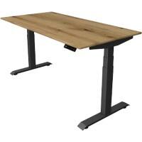 Kerkmann Elektronisch In hoogte verstelbaar Zit-sta-bureau Eiken T-poot 0 lades 0 ladeblokken 1.600 (B) x 800 (D) x 1.290 (H) mm Hout, Metaal