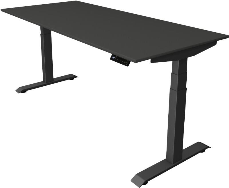 Bureau assis-debout Kerkmann Hauteur ajustable électriquement Anthracite Piètement en T 0 tiroirs 0 caissons 1800 (l) x 800 (p) x 1290 (h) mm Bois, métal