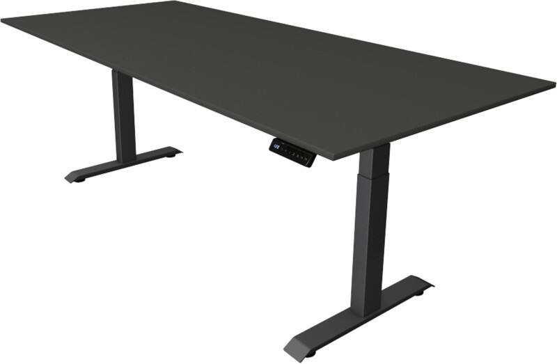 Bureau assis-debout Kerkmann Hauteur ajustable électriquement Anthracite Piètement en T 0 tiroirs 0 caissons 2250 (l) x 1000 (p) x 1290 (h) mm Bois, métal