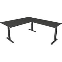 Kerkmann Elektronisch In hoogte verstelbaar Zit-sta-bureau Antraciet T-poot 0 lades 0 ladeblokken 2.000 (B) x 2.200 (D) x 1.290 (H) mm Hout, Metaal
