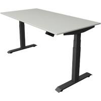 Bureau assis-debout Kerkmann Hauteur ajustable électriquement Gris clair Piètement en T 0 tiroirs 0 caissons 1600 (l) x 800 (p) x 1290 (h) mm Bois, métal