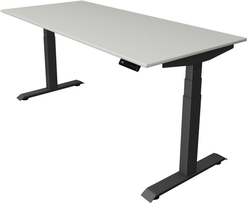 Kerkmann Elektronisch In hoogte verstelbaar Zit-sta-bureau Lichtgrijs T-poot 0 lades 0 ladeblokken 1.800 (B) x 800 (D) x 1.290 (H) mm Hout, Metaal