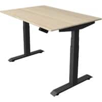 Bureau assis-debout Kerkmann Hauteur ajustable électriquement Brun érable Piètement en T 0 tiroirs 0 caissons 1200 (l) x 800 (p) x 1290 (h) mm Bois, métal