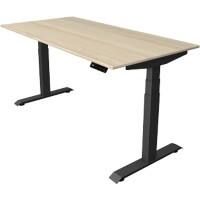Bureau assis-debout Kerkmann Hauteur ajustable électriquement Brun érable Piètement en T 0 tiroirs 0 caissons 1600 (l) x 800 (p) x 1290 (h) mm Bois, métal
