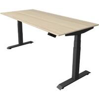 Bureau assis-debout Kerkmann Hauteur ajustable électriquement Brun érable Piètement en T 0 tiroirs 0 caissons 1800 (l) x 800 (p) x 1290 (h) mm Bois, métal