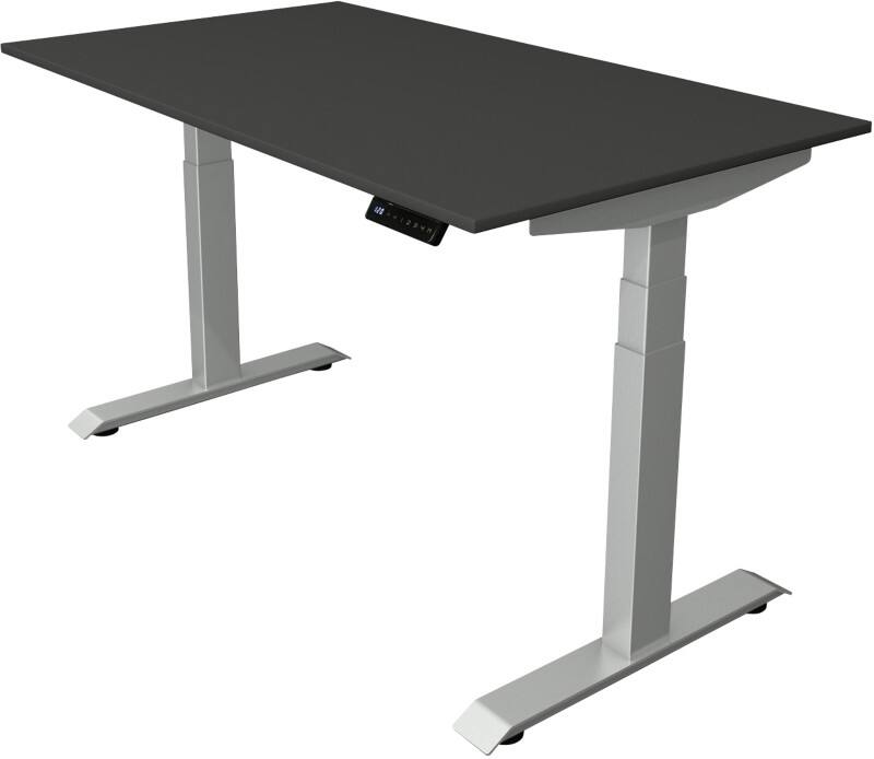 Kerkmann Elektronisch In hoogte verstelbaar Zit-sta-bureau Antraciet T-poot 0 lades 0 ladeblokken 1.400 (B) x 800 (D) x 1.290 (H) mm Hout, Metaal