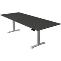 Bureau assis-debout Kerkmann Hauteur ajustable électriquement Anthracite Piètement en T 0 tiroirs 0 caissons 2500 (l) x 1000 (p) x 1290 (h) mm Bois, métal