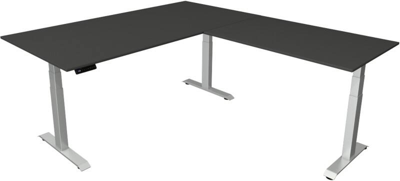 Bureau assis-debout Kerkmann Hauteur ajustable électriquement Anthracite Piètement en T 0 tiroirs 0 caissons 2000 (l) x 2200 (p) x 1290 (h) mm Bois, métal