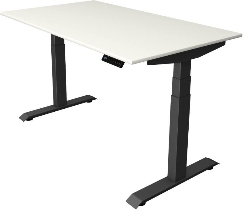 Kerkmann Elektronisch In hoogte verstelbaar Zit-sta-bureau Wit T-poot 0 lades 0 ladeblokken 1.400 (B) x 800 (D) x 1.290 (H) mm Hout, Metaal