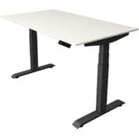 Bureau assis-debout Kerkmann Hauteur ajustable électriquement Blanc Piètement en T 0 tiroirs 0 caissons 1400 (l) x 800 (p) x 1290 (h) mm Bois, métal