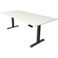 Kerkmann Elektronisch In Hoogte Verstelbaar Zit-sta-bureau Wit T-poot 0 lades 0 ladeblokken 2.250 (B) x 1.000 (D) x 1.290 (H) mm Hout, Metaal
