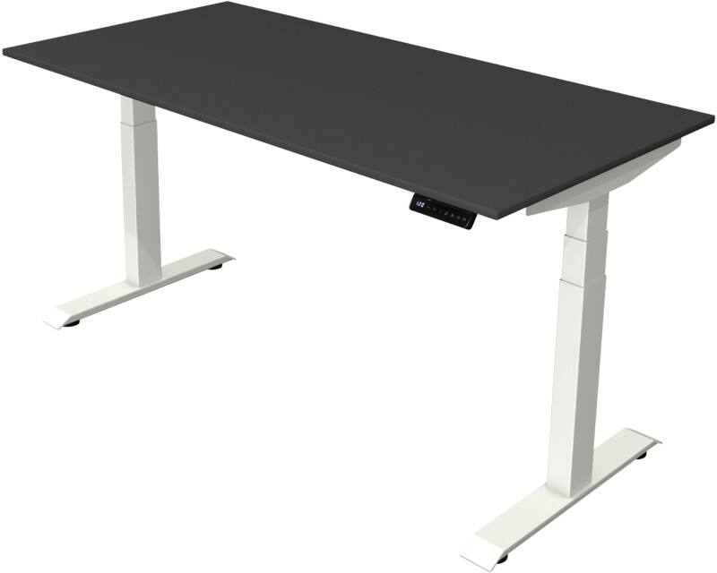 Kerkmann Elektronisch In Hoogte Verstelbaar Zit-sta-bureau Antraciet T-poot 0 lades 0 ladeblokken 1.600 (B) x 800 (D) x 1.290 (H) mm Hout, Metaal