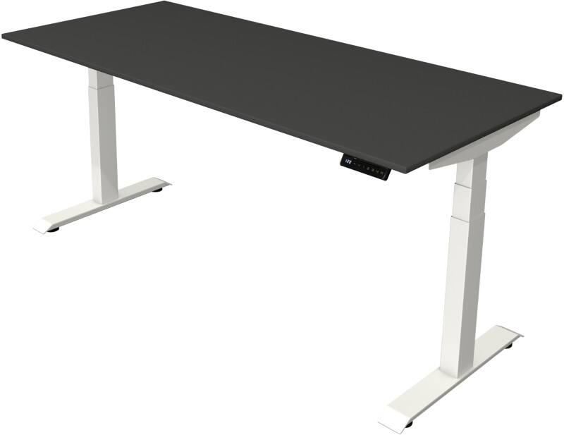 Bureau assis-debout Kerkmann Hauteur ajustable électriquement Anthracite Piètement en T 0 tiroirs 0 caissons 1800 (l) x 800 (p) x 1290 (h) mm Bois, métal