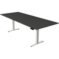 Bureau assis-debout Kerkmann Hauteur ajustable électriquement Anthracite Piètement en T 0 tiroirs 0 caissons 2500 (l) x 1000 (p) x 1290 (h) mm Bois, métal
