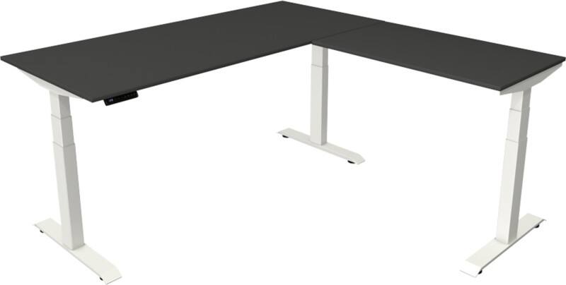 Bureau assis-debout Kerkmann Hauteur ajustable électriquement Anthracite Piètement en T 0 tiroirs 0 caissons 1800 (l) x 1800 (p) x 1290 (h) mm Bois, métal