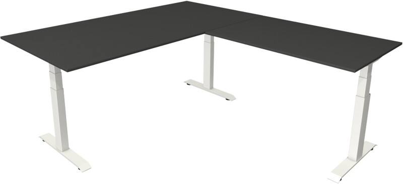 Bureau assis-debout Kerkmann Hauteur ajustable électriquement Anthracite Piètement en T 0 tiroirs 0 caissons 2000 (l) x 2200 (p) x 1290 (h) mm Bois, métal