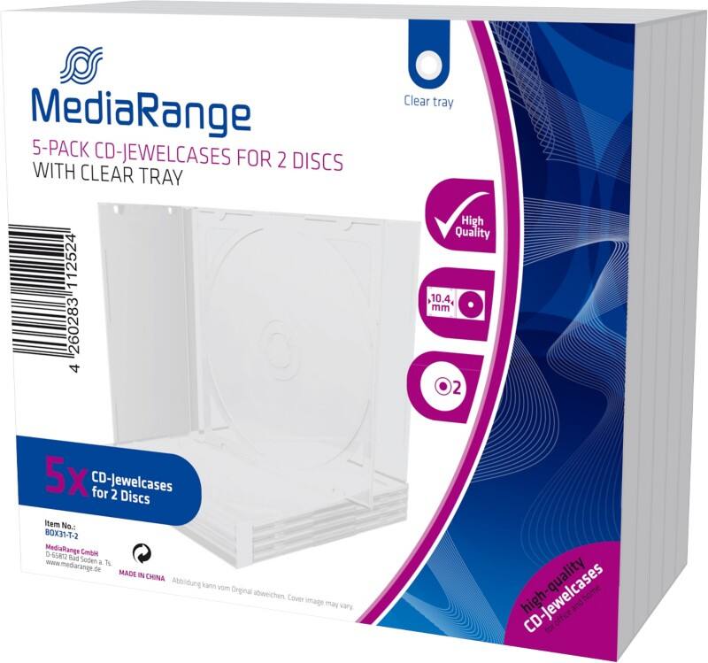 MediaRange CD/DVD-doosje 5 stuks