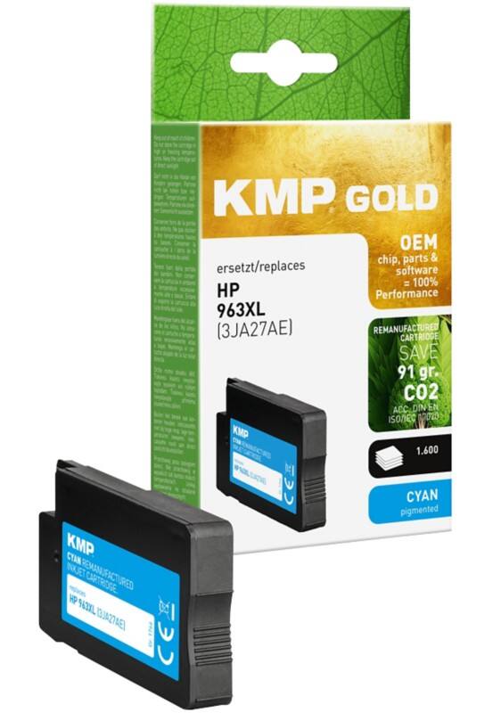 KMP 3JA27AE Compatibel HP Inktcartridge 963XL Cyaan