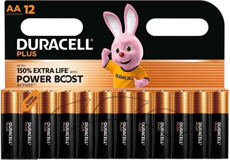 Piles Duracell Plus Power Boost AA LR6 Alcaline 12 Unités