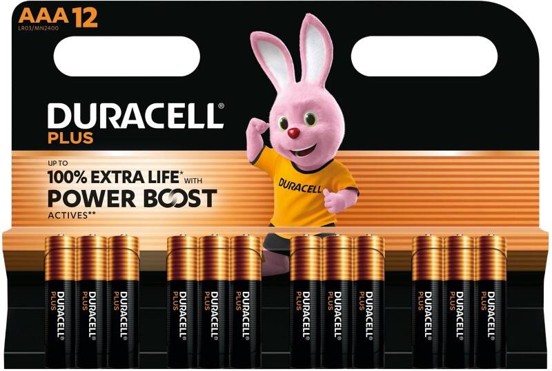 Duracell Batterijen Plus Power Boost AAA LR03 Alkaline 12 Stuks