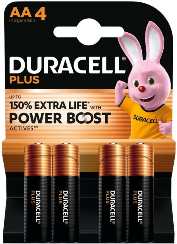 Piles Duracell Plus Power Boost AA LR6 Alcaline 4 Unités