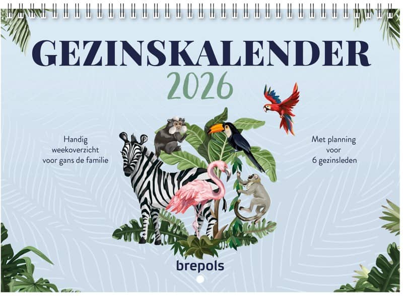 Brepols Familieplanner 2026 1 week op 2 pagina's Nederlands 31 (B) x 1 (D) x 2,8 (H) cm Blauw