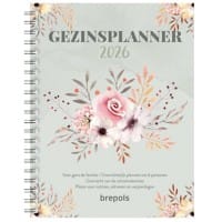 Brepols Familieplanner 2026 1 week op 2 pagina's Nederlands 17,2 (B) x 1 (D) x 23,3 (H) cm Groen