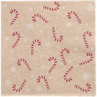 PAPSTAR Candy Canes Servetten Crème 25 x 25 cm 20 Stuks