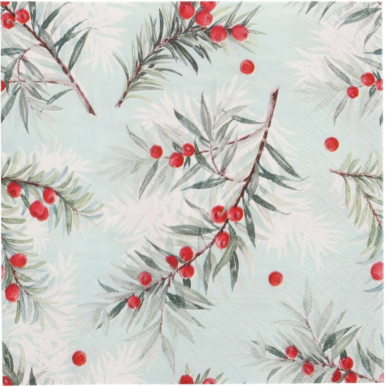 Serviettes PAPSTAR Yew Branches Vert 33 x 33 cm 20 unités