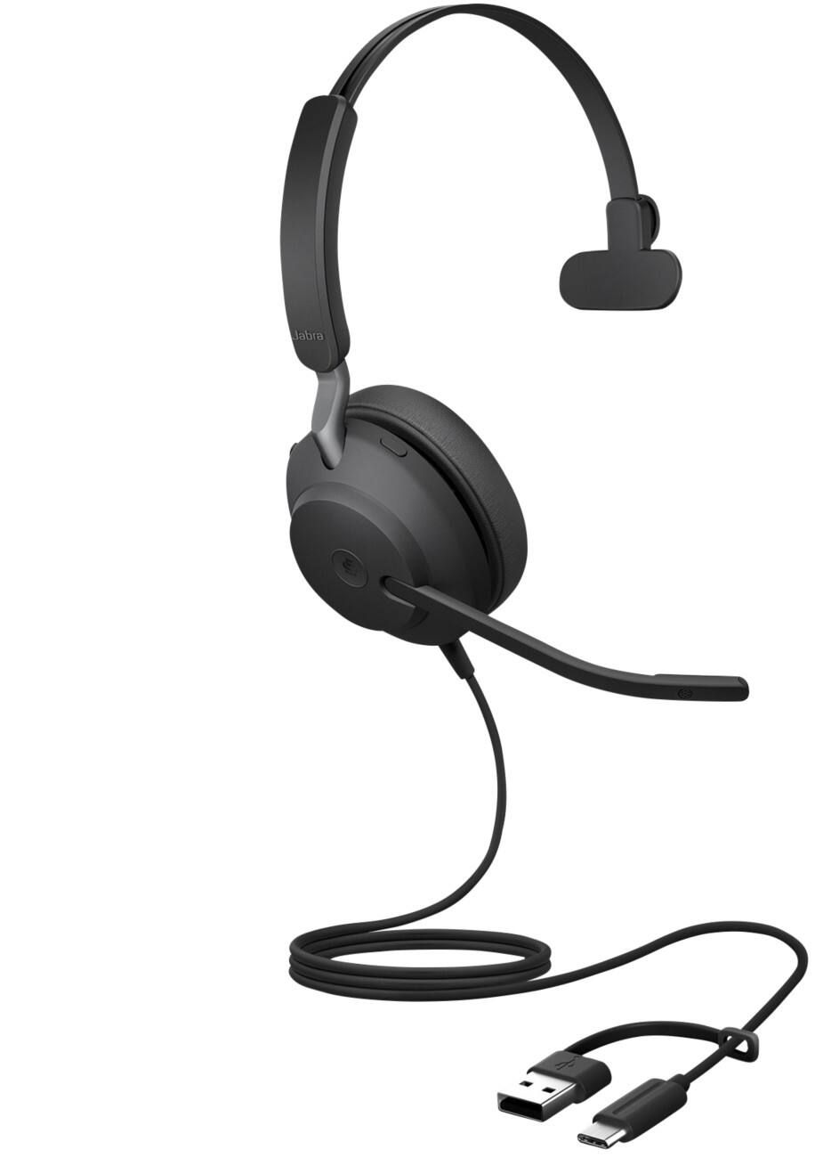 Jabra Evolve2 Bedraad Headset Over het hoofd USB Mono 40 SE Zwart