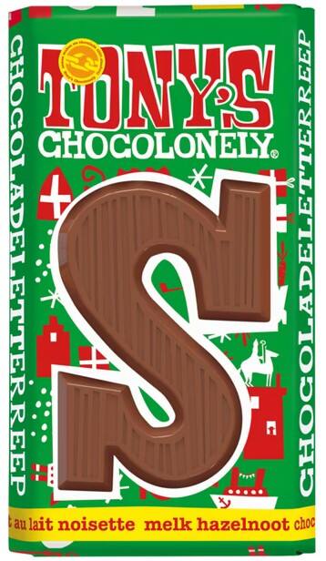Lettre en chocolat Tony's Chocolonely Noisette 'S' 180 g