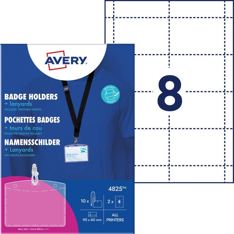 AVERY Zweckform Naambadge 9 cm Transparant 10 stuks