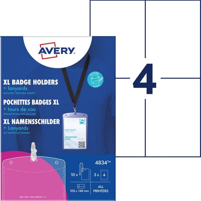 AVERY Zweckform Naambadge 10,5 cm Transparant 10 stuks