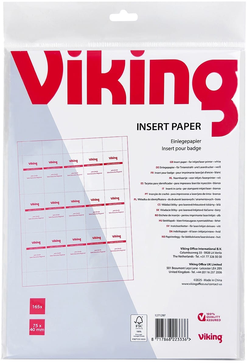 Viking Naamkaartje 22,5 x 32 cm 165 Stuks