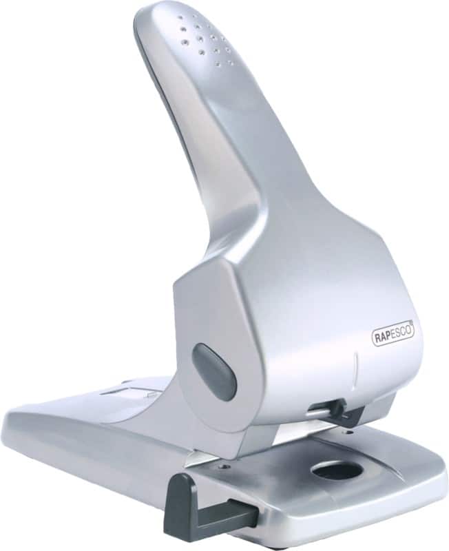 Perforatrice gros travaux Rapesco 2 perforations Métal, plastique 65 feuilles 0732 Argenté