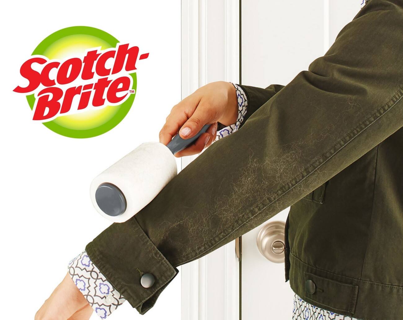 Brosse adhésive Scotch-Brite PET EXTRA STICKY 5,5 x 5,5 x 24 cm Blanc, gris