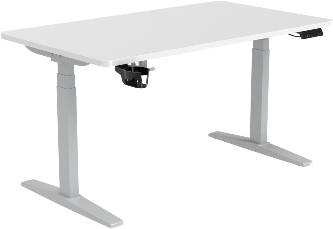 Bureau assis-debout Viking Realspace Blanc 1400 (l) x 800 (p) x 650 - 1300 (h) mm Acier, Mélamine