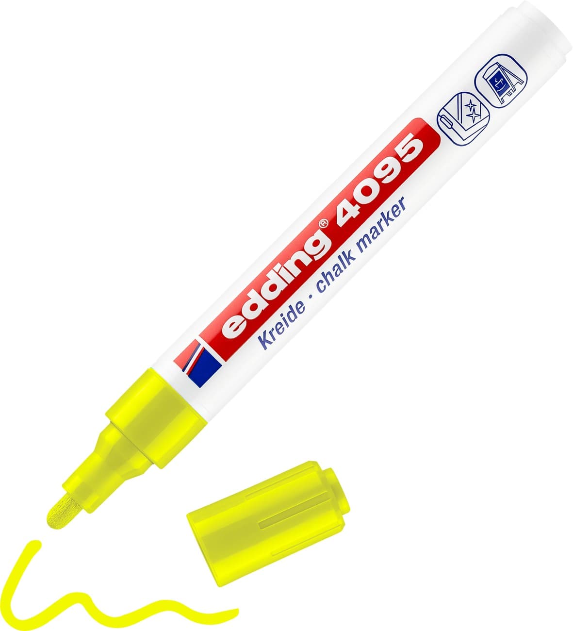 edding 4095 Krijtmarker Medium Ronde punt 2-3 mm Neon Geel