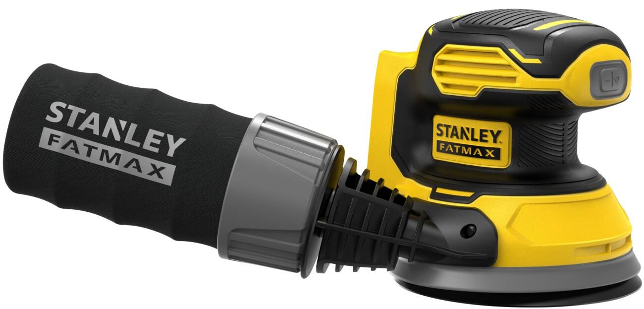Ponceuse excentrique Stanley FATMAX 1 x ponceuse excentrique, 1 x feuille de ponçage à fixation rapide, 1 x sac à poussières 18 V Brossé 125 mm