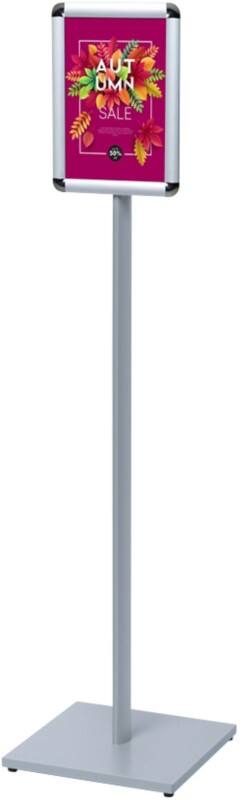 Présentoir sur pied SHOWDOWN Design Standard A4 Acier, Aluminium Argenté CAPOA4R25