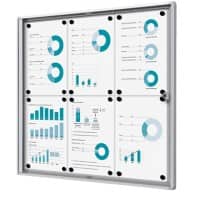 Vitrine d'affichage verrouillable Showdown Magnétique 71,1 x 65,5 cm (l x h) Argenté 6 x A4