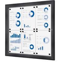 Vitrine d'affichage verrouillable Showdown Magnétique 74,1 x 69,6 cm (l x h) Anthracite 6 x A4