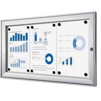 Vitrine d'affichage verrouillable Showdown Magnétique 74,1 x 38,8 cm (l x h) Argenté 3 x A4