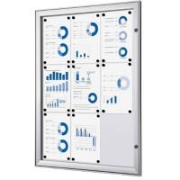 Vitrine d'affichage verrouillable Showdown Magnétique 74,1 x 100,4 cm (l x h) Argenté 9 x A4