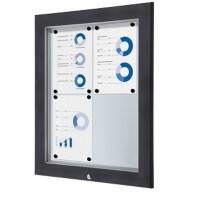 Vitrine d'affichage verrouillable Showdown Magnétique 58,3 x 76 cm (l x h) Anthracite 4 x A4