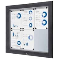 Vitrine d'affichage verrouillable Showdown Magnétique 80,5 x 76 cm (l x h) Anthracite 6 x A4