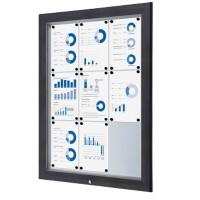 Vitrine d'affichage verrouillable Showdown Magnétique 80,5 x 106,7 cm (l x h) Anthracite 9 x A4