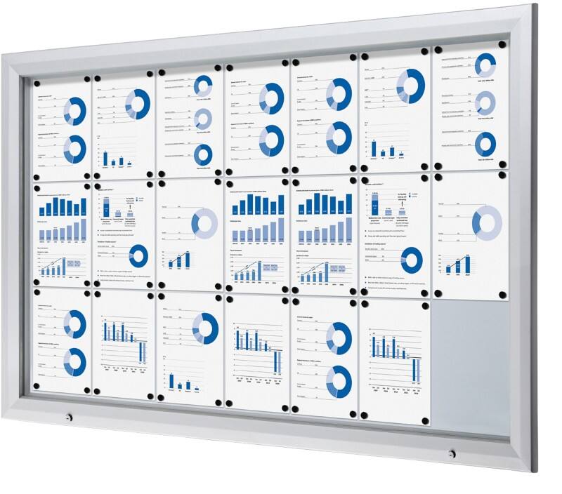 Vitrine d'affichage verrouillable Showdown Magnétique 168,5 x 106,7 cm (l x h) Argenté 21 x A4